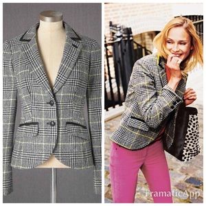 Boden Tweed Blazer British Houndstooth Size 10